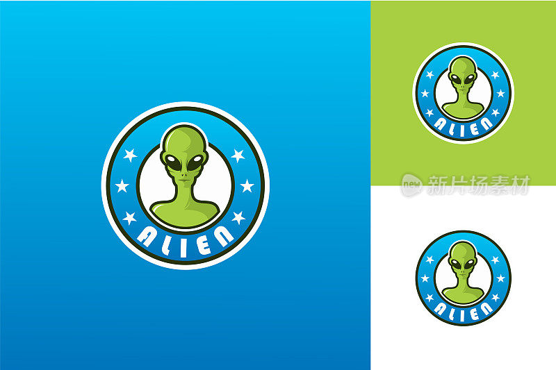 Alien Shield Logo Template Design Vector, Emblem, Design Concept, Creative Symbol, Icon